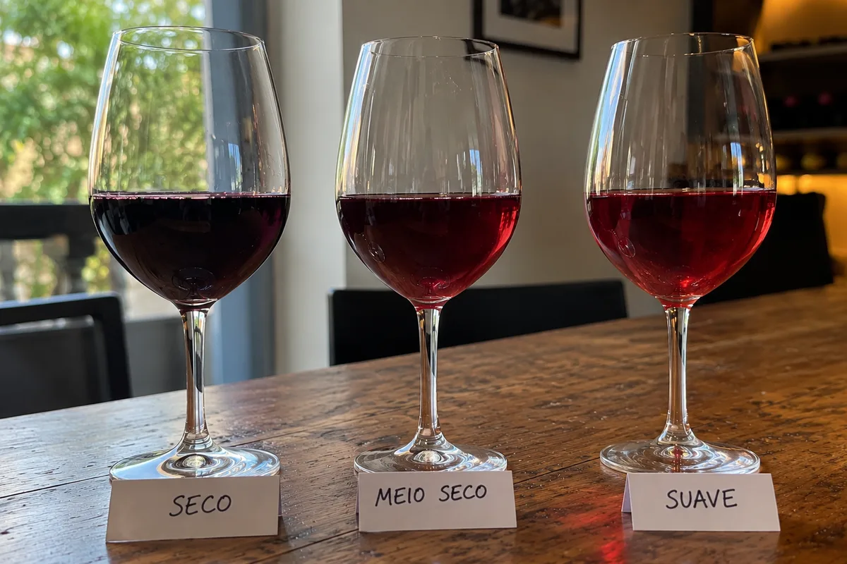 vinho, seco, meio seco e suave