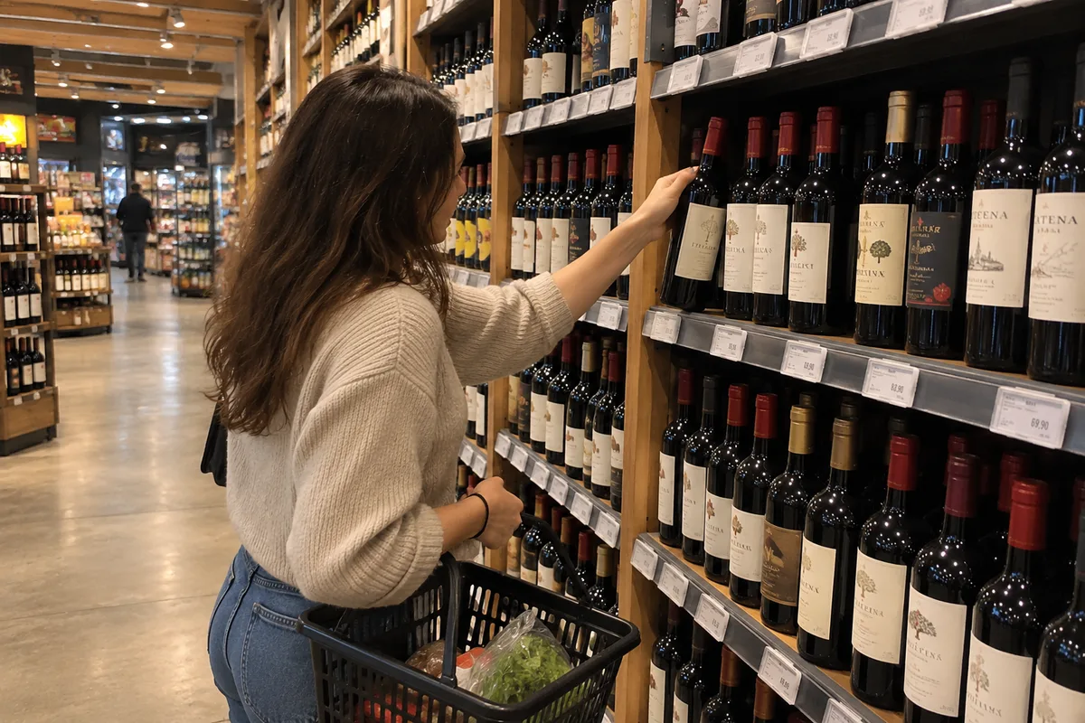 vinho no mercado